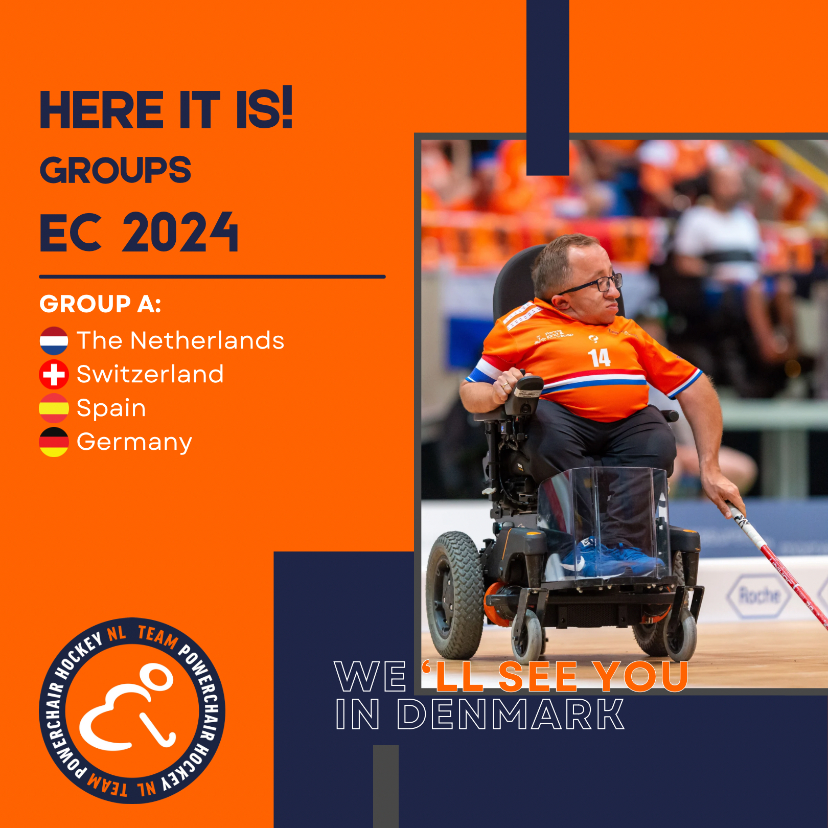 Tegenstanders Nederland bekend voor EK Powerchair Hockey in Denemarken